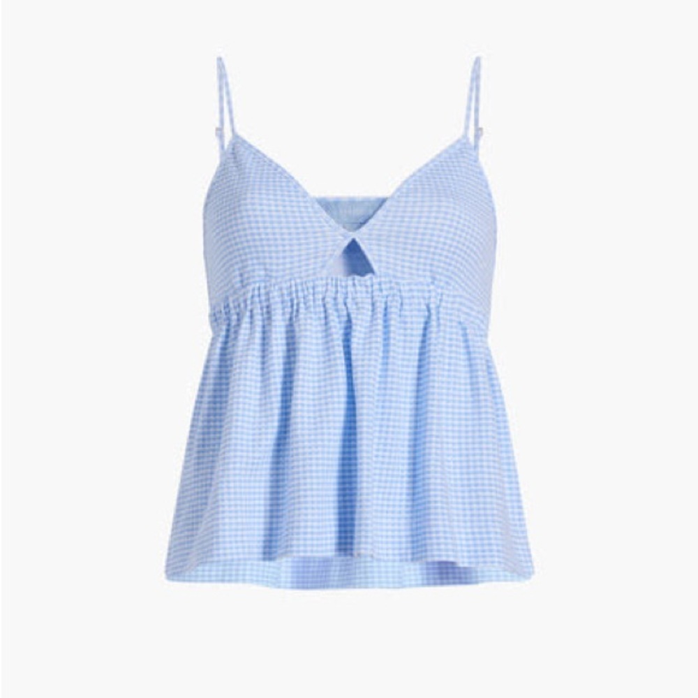 Hill House Perri Sleep Tank Hydrangea Blue Gingham Pajama Top